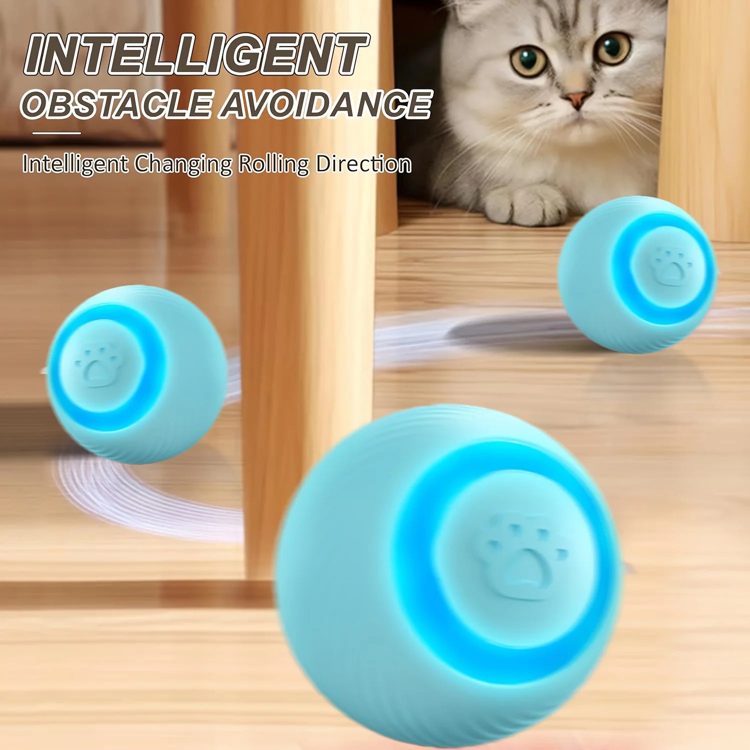 Self-Entertaining Cat Ball — Smart Obstacle Avoidance Toy