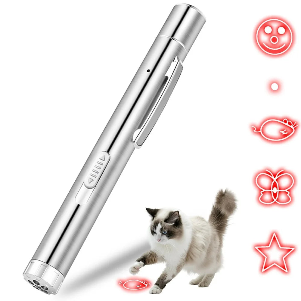 USB-Rechargeable Laser Cat Teaser Wand — Multi-Pattern