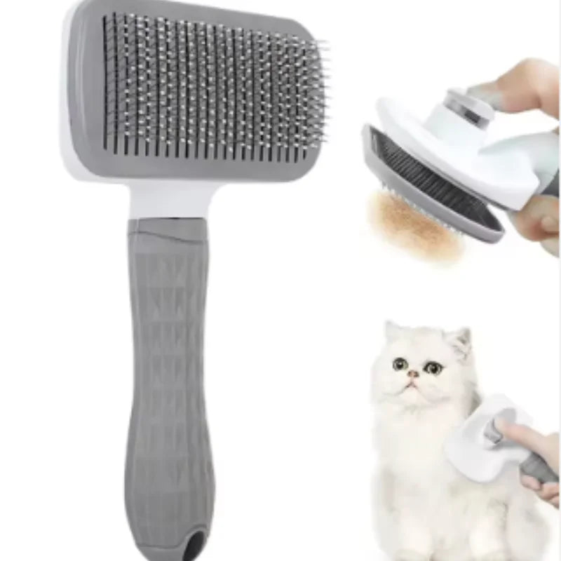 Self-Cleaning Pet Hair Comb — One-Click Fur Removal Tool