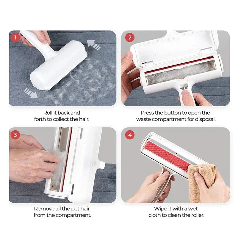 Self-Cleaning Pet Hair Roller — One-Hand Dog & Cat Fur Remover