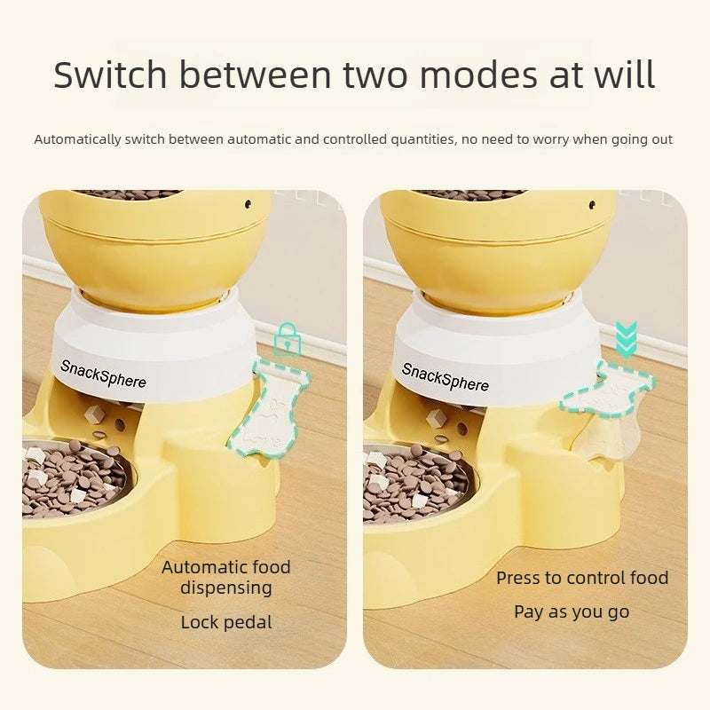Automatic Pet Feeder & Water Dispenser — Detachable Design