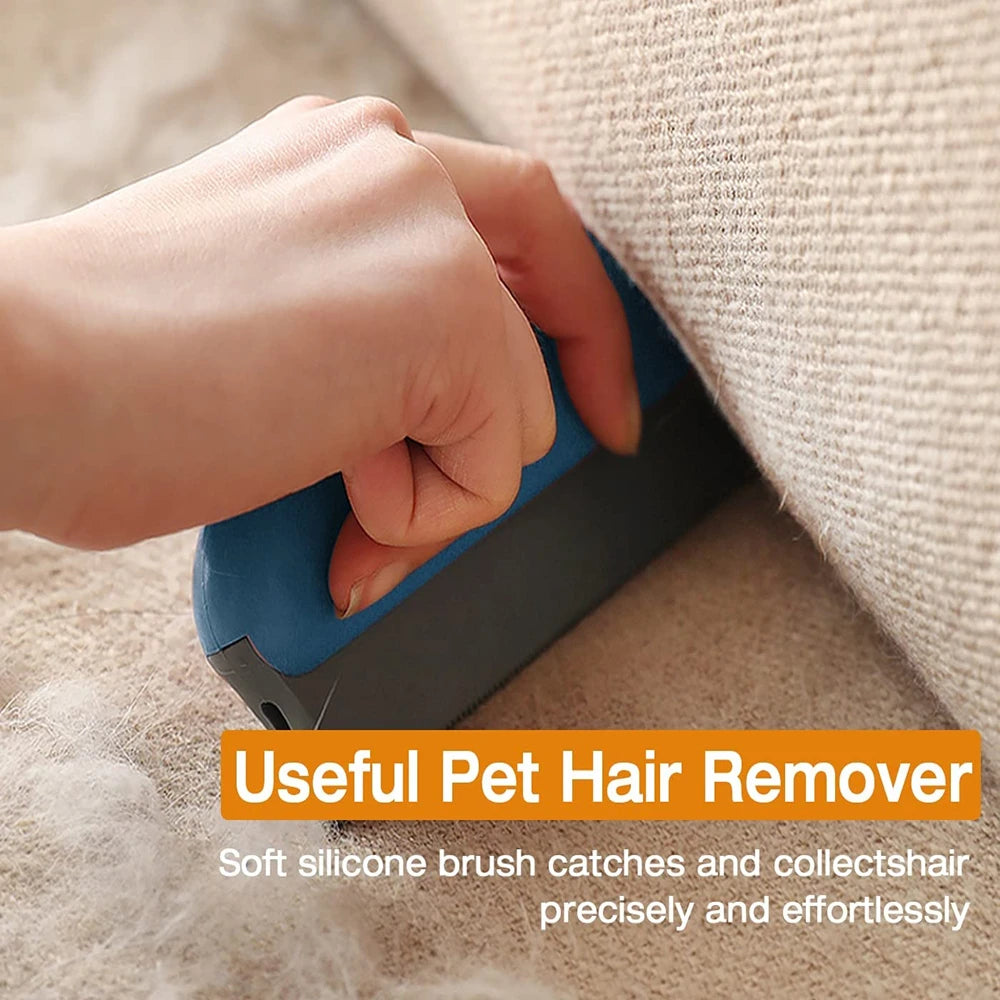 Silicone Pet Hair Remover Brush — Double-Sided Fabric Cleaner