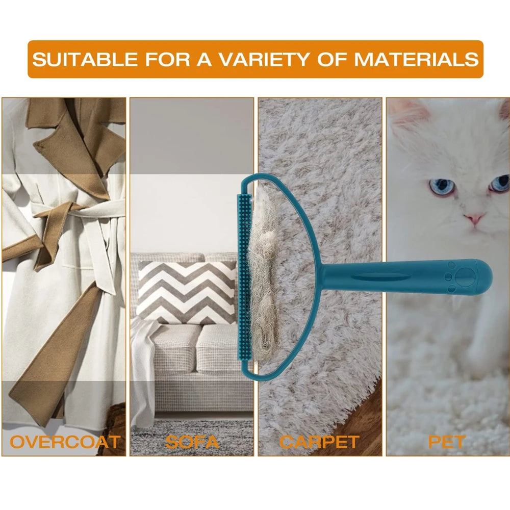 Silicone Pet Hair Remover Brush — Double-Sided Fabric Cleaner