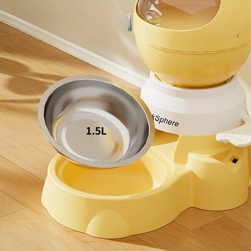Automatic Pet Feeder & Water Dispenser — Detachable Design