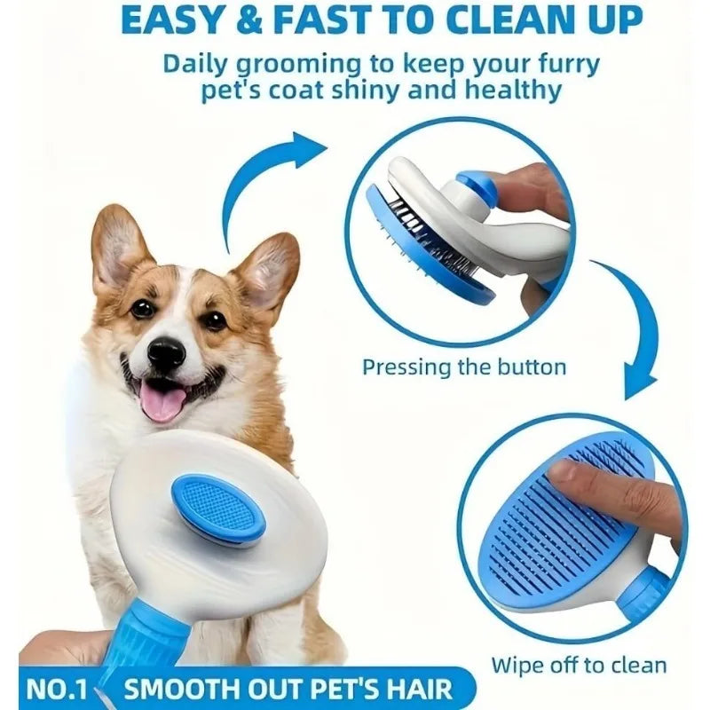 Self-Cleaning Pet Comb & Brush — Grooming Tool for Dogs & Cats
