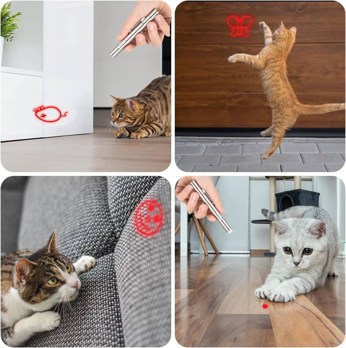 USB-Rechargeable Laser Cat Teaser Wand — Multi-Pattern