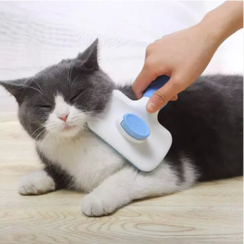 Self-Cleaning Pet Hair Comb — One-Click Fur Removal Tool