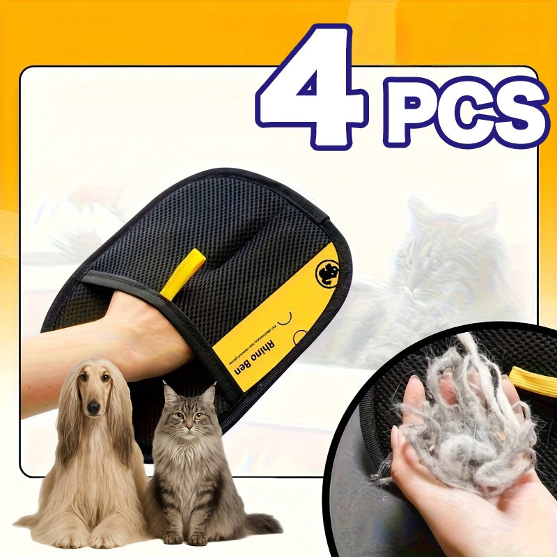 Pet Grooming Gloves — Gentle Deshedding Tool for Dogs & Cats