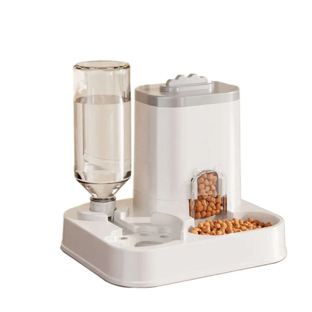 Automatic Pet Water Dispenser with Food Basin — 2-in-1 Design