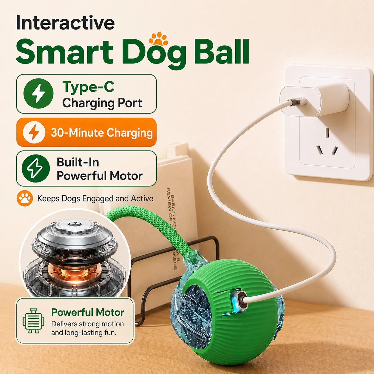 Automatic Rolling Dog Ball — Rechargeable Smart Toy