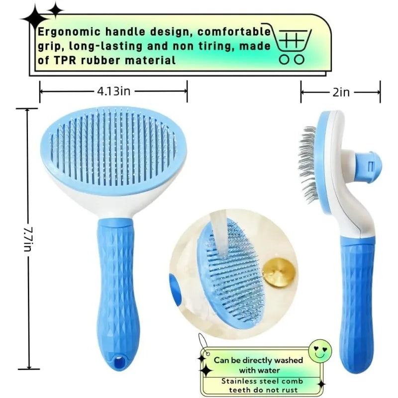 Self-Cleaning Pet Comb & Brush — Grooming Tool for Dogs & Cats