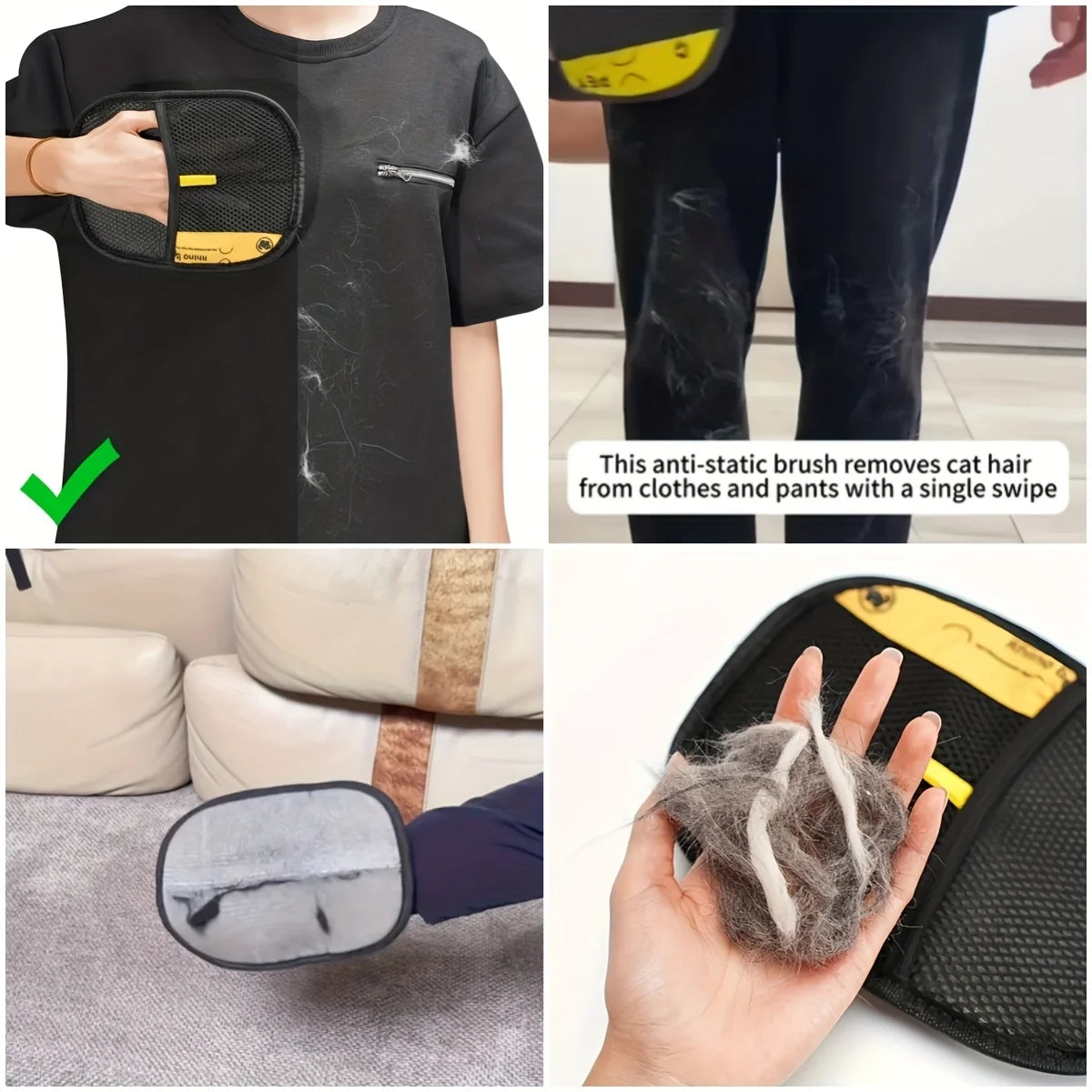 Pet Grooming Gloves — Gentle Deshedding Tool for Dogs & Cats