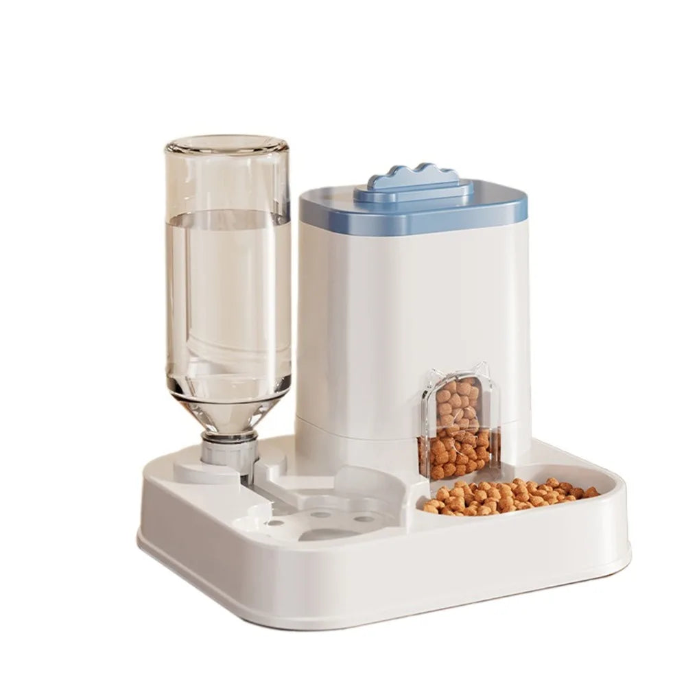 Automatic Pet Water Dispenser with Food Basin — 2-in-1 Design