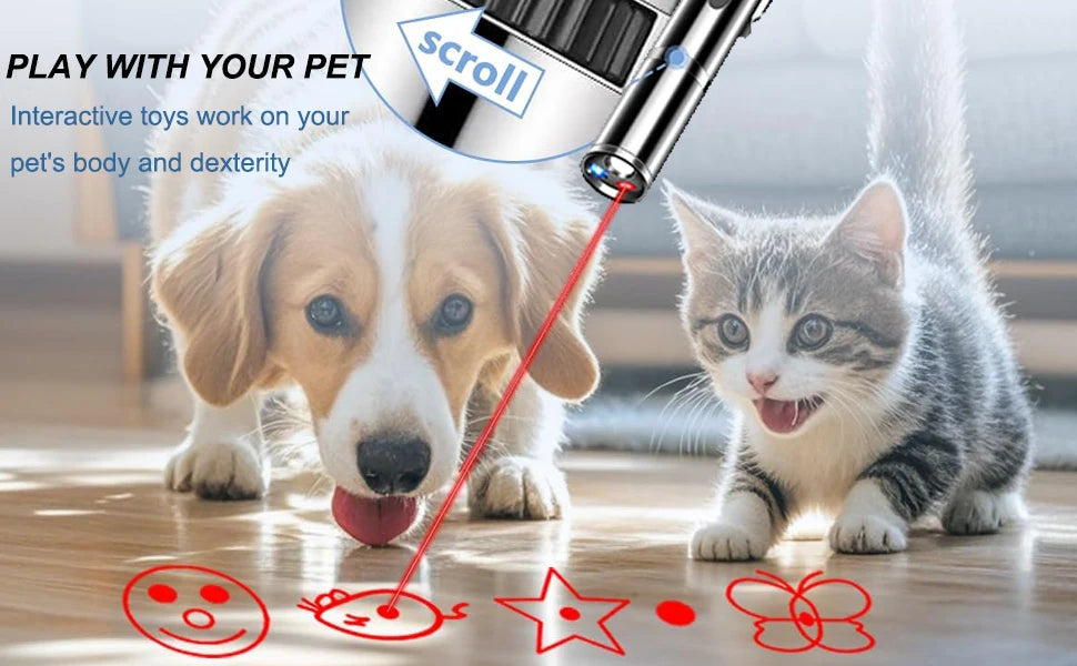 USB-Rechargeable Laser Cat Teaser Wand — Multi-Pattern