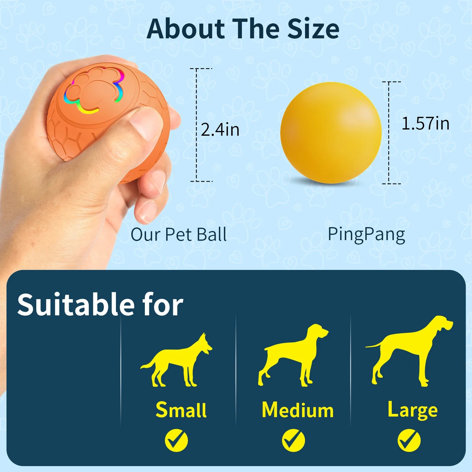 Smart RGB Interactive Toy Ball — USB Rechargeable