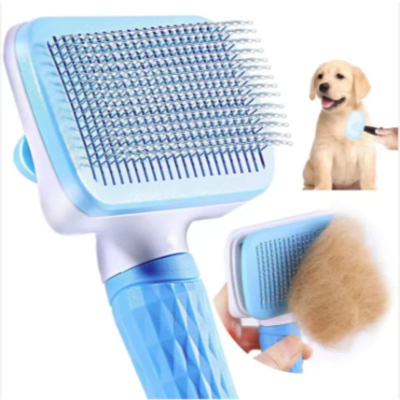 Self-Cleaning Pet Hair Comb — One-Click Fur Removal Tool