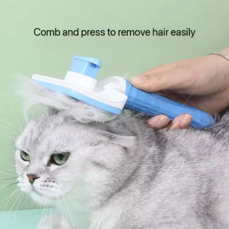 Self-Cleaning Pet Hair Comb — One-Click Fur Removal Tool