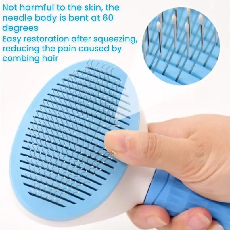 Self-Cleaning Pet Comb & Brush — Grooming Tool for Dogs & Cats