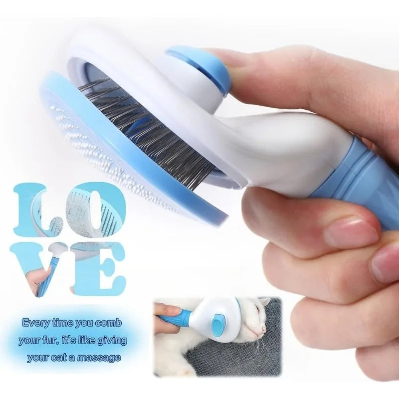 Self-Cleaning Pet Comb & Brush — Grooming Tool for Dogs & Cats