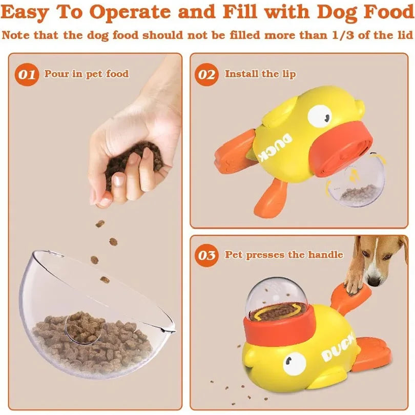 Interactive Duck Treat Dispenser — Slow Feeder Toy